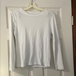 White Talbots Long Sleeve Top- petite